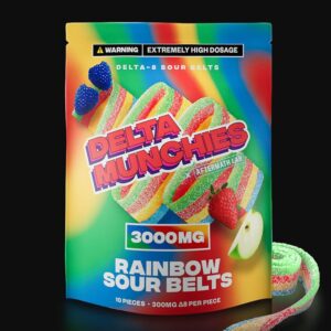 Delta Munchies-Sour Belts Delta 8 Gummies 3000mg
